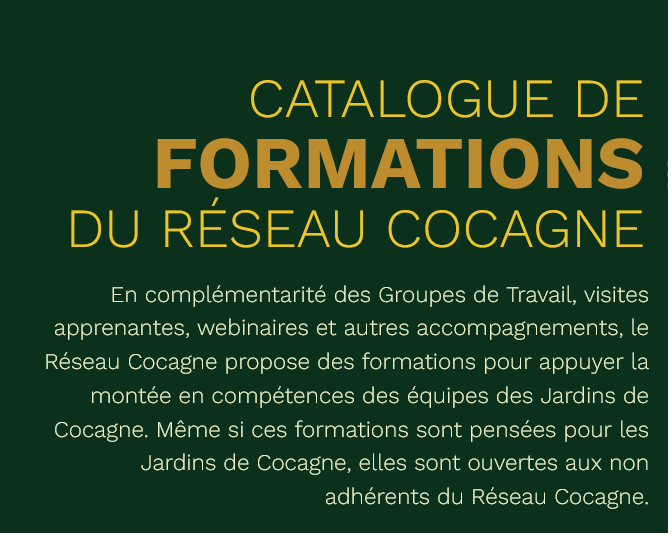 Publication du catalogue de formations 2024 - Réseau Cocagne